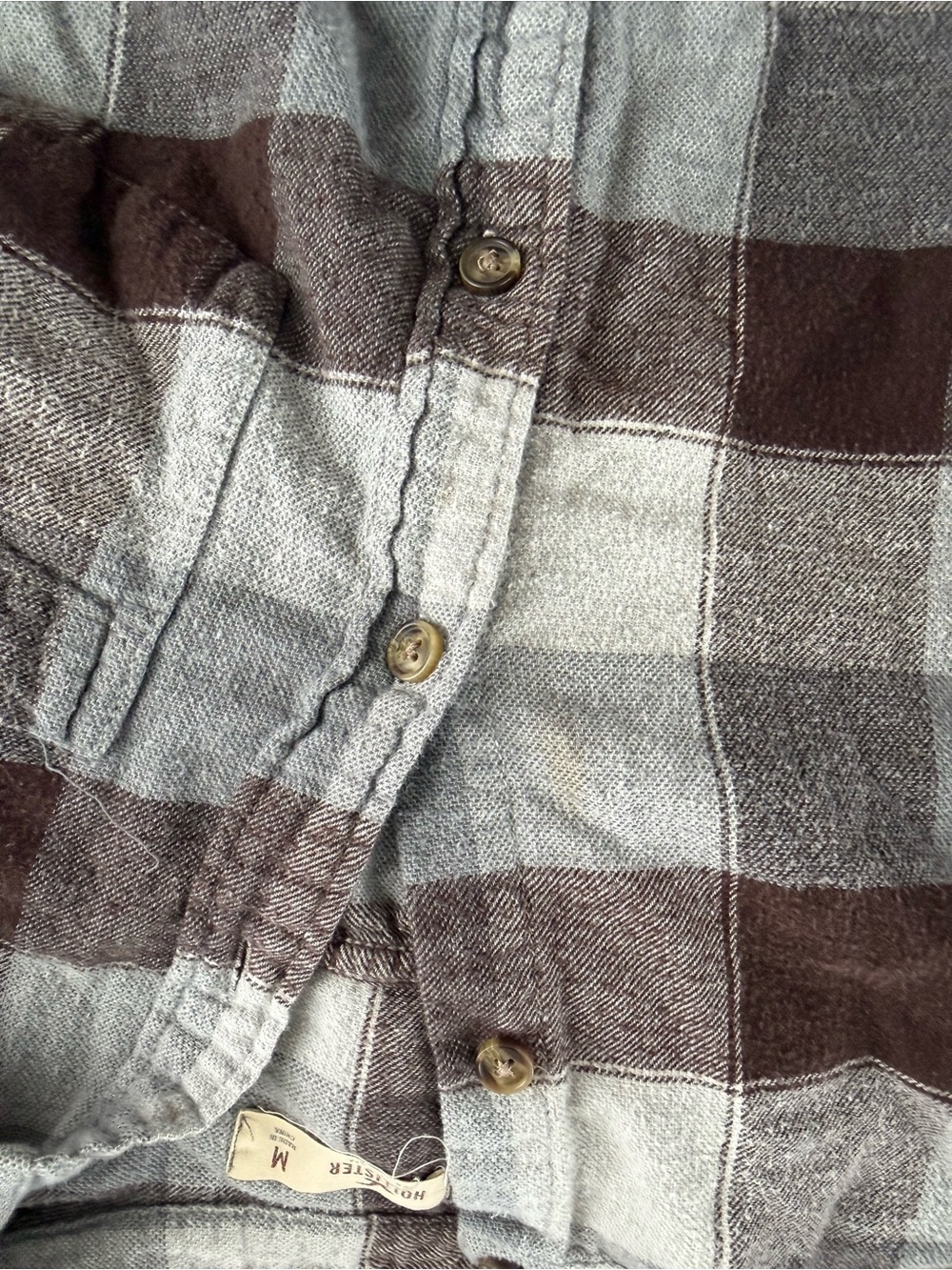 Hollister Brown and Gray Plaid Button-Down Shirt - Picture 7 of 8